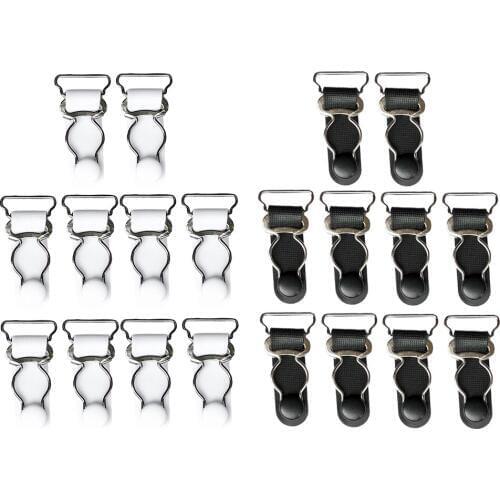 20pcs Ladies White and Black Women Garter Belt Straps Replacement Suspenders Grips 20mm