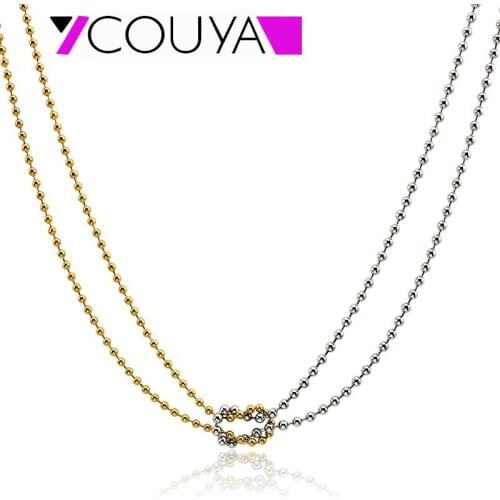 2021 Fashion Classical Link Necklace Gold & Silver Color Chain Two-layer Jewelry Long Chain Necklace
