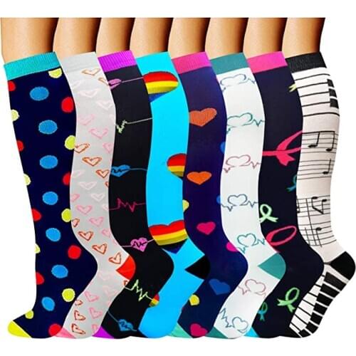 24 Style Stockings Antifatigue Unisex Compression Socks Crossfit Socks Medical Varicose Veins Travel Flight Men Women Socks Long