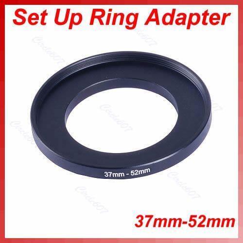 37mm-52mm 37-52 mm 37 to 52 Step Up Lens Filter Metal Ring Adapter Black