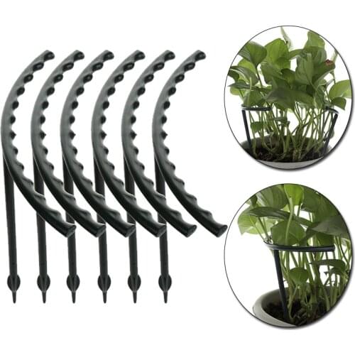 6Pcs/Set Plastic Flower Support DIY Climbing Rack For Roses Plant Frame Stand Stakes Pot Bracket Shelf Gardening Anti-fall Rack