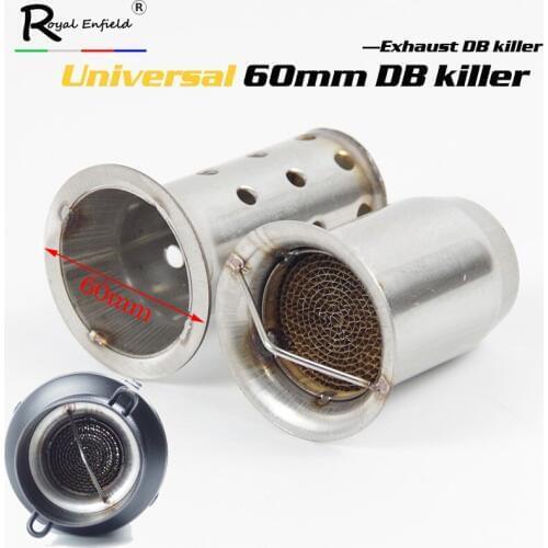 60mm diameter Motorcycle Exhaust Muffler Adjustable catalyst DB Killer Silencer Noise Sound Eliminator 60mm DB killer silencer