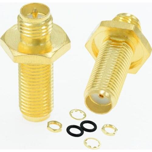 Adapter SMA Female Jack To RP-SMA Female Bulkhead Panel Mount O-Ring Connector 1PC