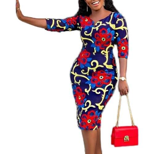 African Dresses for Women 1 Piece Set Dashiki Print Africa Dress African Clothes Bazin Broder Riche Fashion Robe Africaine Femme