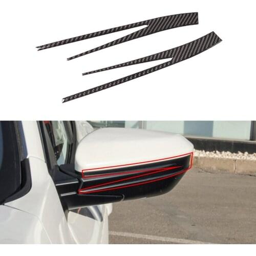 Car Styling Real Carbon Fiber Exterior Rearview Mirror Cover Strips Trim For Honda Civic 10th Gen 2016 2017 2018 2019