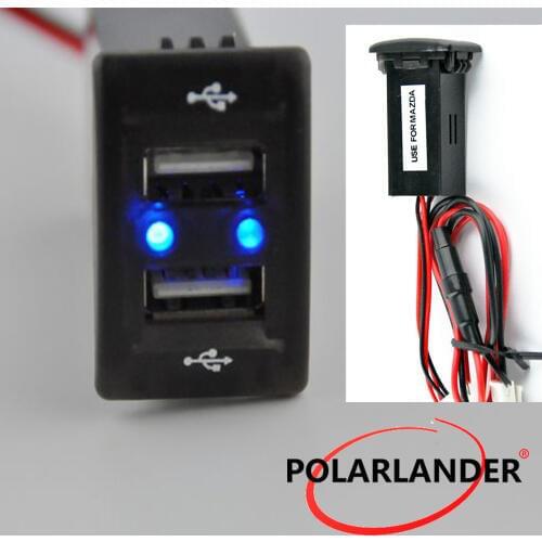 12V 2.1A For Mazda Dual USB Car Charger USB Ports Socket Dashboard USB Car Charger Car charger