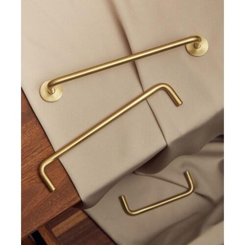 Solid Brass Cabinet Cabinet Kitchen Bathroom Furniture Handles Wardrobe Closet Drawer Pulls Door Bar Gold Luxury Door Hardware