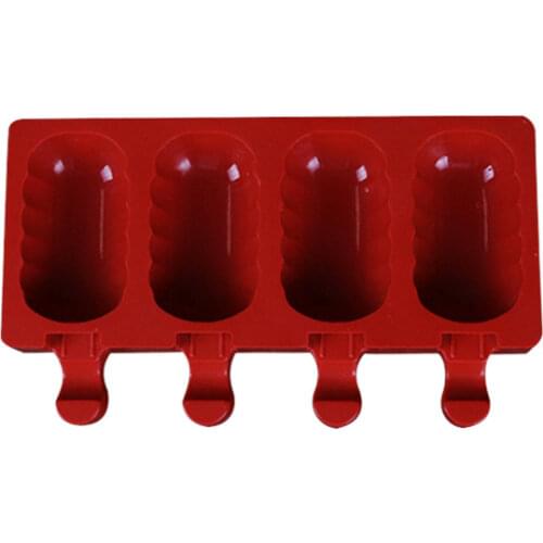 DIY Homemade Popsicle Molds Silicone Ice Cream Mold Freezer Juice 4 Cell Big Size Ice Cube Tray Popsicle Barrel Maker Mould