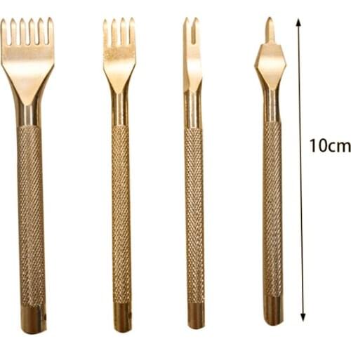 New 3/4mm Leather Gold Hole Punches Lacing Stitching Punch Craft Tools Lacing Stitching Tool Hand-stitched Steel Linger Tools