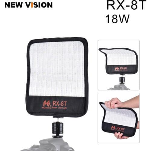 Falcon Eyes 18W Mini Daylight 5600K LED Fotografia Lighting Waterproof Led Video Photo Lamp On Camera Portable Flexible RX-8T