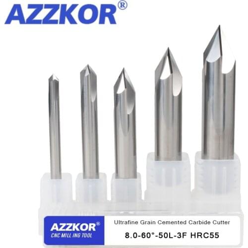 Chamfered Milling Cutter Alloy Coating Tungsten Steel Tool By Aluminum Cnc Maching 3Flute Spot Drills Milling Cutter 60/90/120