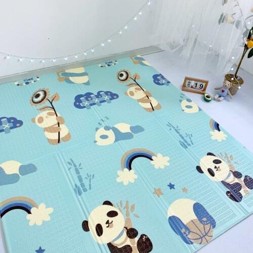 Play Mat For Children Foldable 1cm Thick XPE Foam Soft Crawling Pad Educational Carpet Kids Rug Road Game Playmat with Bag