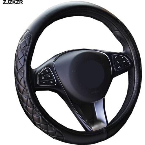 PU Leather Auto Steering Wheel Cover Bus Truck Car For Diameters 36 38 40 42 45 47 50 CM 3D Non-slip Wear-resistant Car Styling