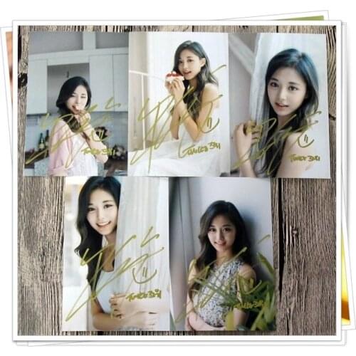 TWICE Tzuyu autographed signed original photo 5 photos set 4*6 inches collection freeshipping 07.2016 B