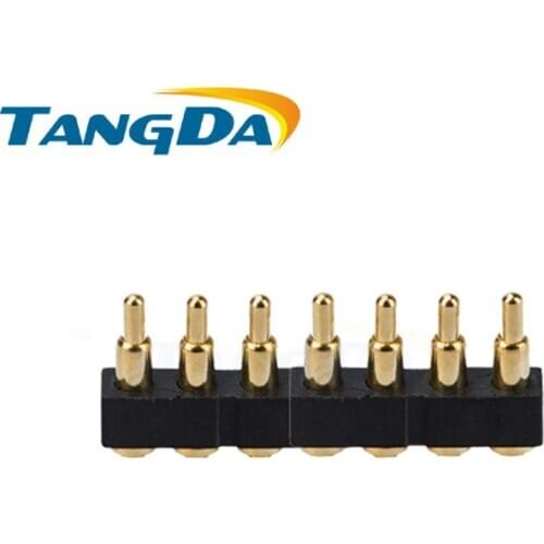 Pogo pin connectors 7PIN 7P thimble test pitch:2.54mm 2.54 pogopin 4 4.5 5 5.5 6 6.5 7 7.5 8 9 10 SMD surface mount TANGDA