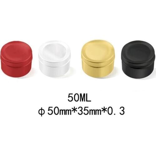 50ml Colorful Cream Jar Metal Aluminum Round Eyeshadow Tin Cans Box Empty Travel Accessories Refillable Candle Jar 50pcs/lot