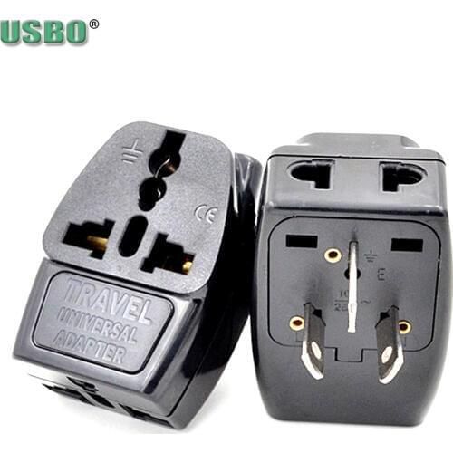 Black 10A copper UK US EU to AU australia multi function travel adapter plug CE 2 in 1 mobile phone charging socket Type I