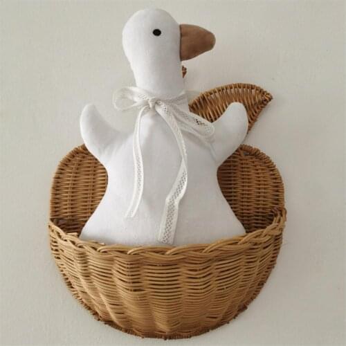 New Soft Material Soothing Duck Doll Cotton Dull Head White Duck Doll With Ribbon Bow Tie Soothing Puppet Childrens Cute Toys