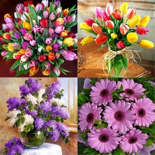 DIY Diamond Sets Flower Painting Full Round Square Drill Rhinestone Embroidery Picture Cross Stitch Kit Handmade Art Decor Gift