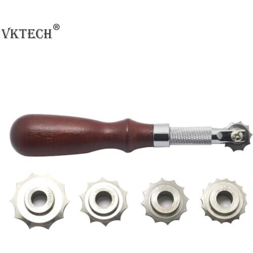 DIY Leather Craft Kit Spacing Tool 3/4/5/6mm Over Stitch Line Marking Wheel Gear Roulette Leathercraft Spacing Sewing Tools