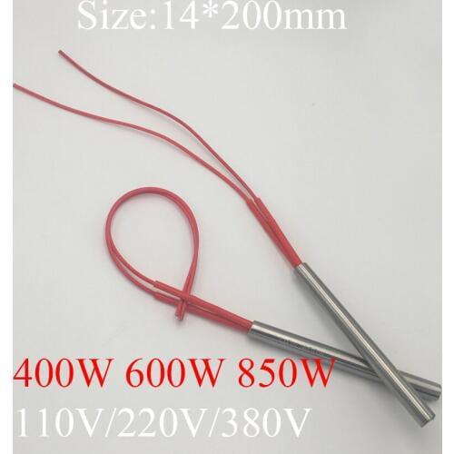 14x200 14*200mm 400W 600W 850W AC 110V 220V 380V Stainless Steel Cylinder Tube Mold Heating Element Single End Cartridge Heater