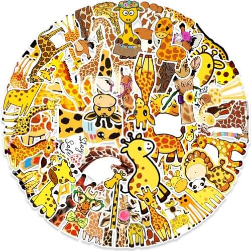 10/50PCS Classic Cartoon Animal Giraffe Graffiti Car Helmet Motorcycle Refrigerator Luggage Notebook Sticker Toys Wholesale