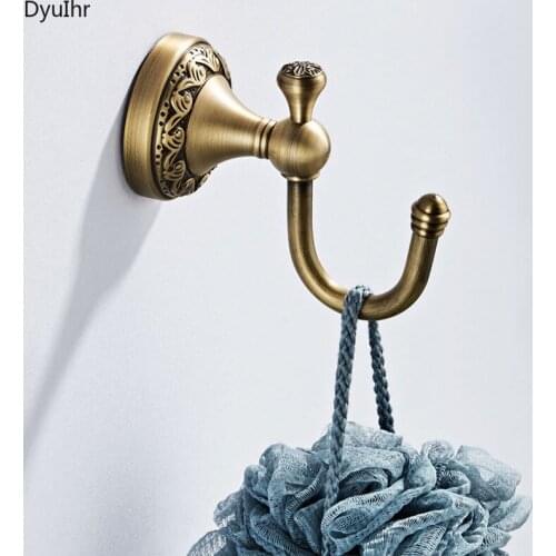 European style bathroom wall-mounted brass retro base, coat hook, coat rack behind the living room door, bathroom accessories
