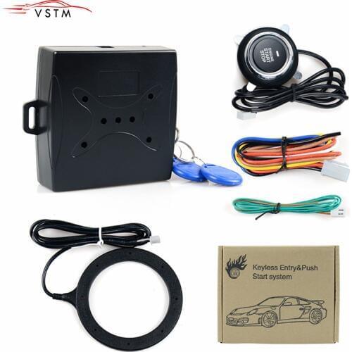 New Auto Car Alarm Engine Push Start Button RFID Lock Ignition Starter Keyless Entry Start Stop Immobilizer Anti-theft System