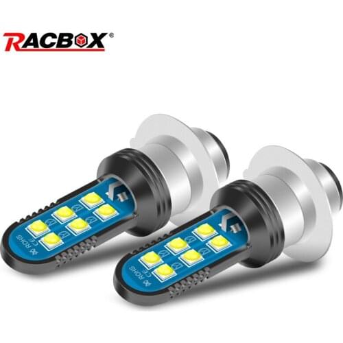 P15D Motorcycle Headlight Bulbs Led Light Bulb 2 Sides 3030 LED chip High Low Beam 6000K White Light DC12-36V For ATV UTV