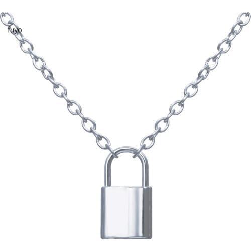 Punk Chain with Lock Necklace for Women Men Padlock Pendant Necklace 2020 Statement Gothic Cool Collier Femme Fashion Jewelry