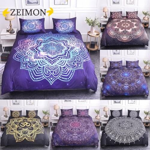 ZEIMON Indian Pattern Bohemian Mandala Printed Duvet Cover Set Bedding Sets With Pillow Case Luxury Polyester Home Textiles