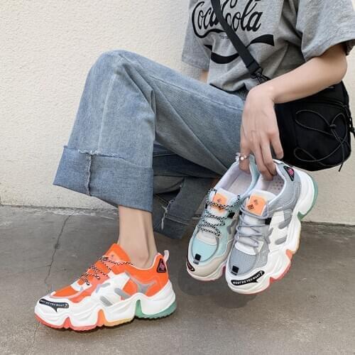 Rainbow bottom daddy shoes tide female summer 2020 spring new models show feet small super fire jelly sneakers spring Z610