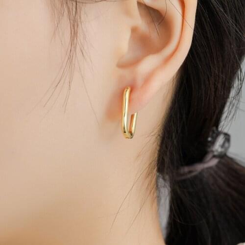 New Fashion Geometric Oval Vintage Earrings Gold Sliver Color Punk Hip Hop Smll Hoop Earrings For Women Wedding Jewelry 2020