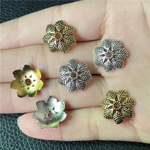 JunKang 30pcs flowers leaves receptacle for jewelry making DIY handmade bracelet necklace accessories tassel connector wholesale