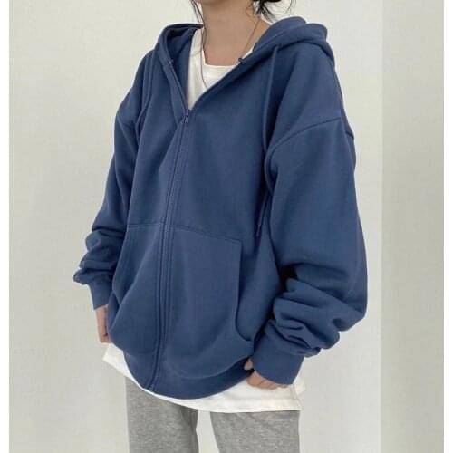 Street Womens Hoodie Harajuku Color Retro Shirt Sweet Girl Top Y2K Top Women Loose Slim Long Sleeve Hooded Jacket Pure