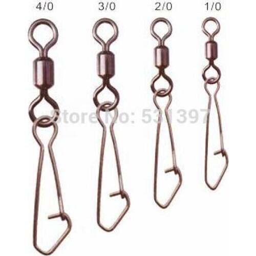 Rolling swivel with hooked snap 3/0
