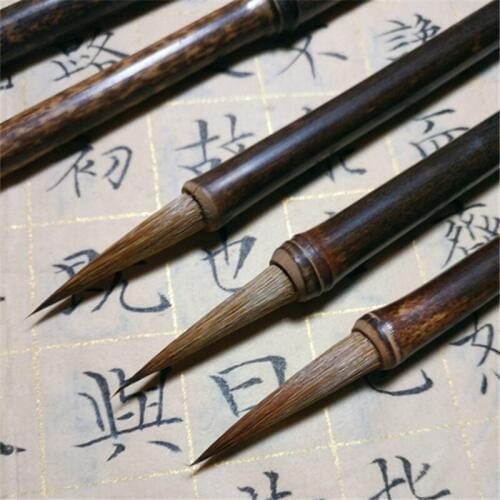 Weasel Hair Calligraphy Pen Chinese Fine Line Painting Writing Brushes 2pcs Chinese Painting Calligraphy Brush Pen Tinta China