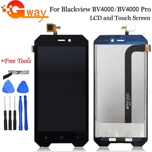 4.7" For Blackview BV4000 LCD Display+Touch Screen Digitizer Assembly With Frame For BV4000 Pro LCD Sensor Panel Replacement