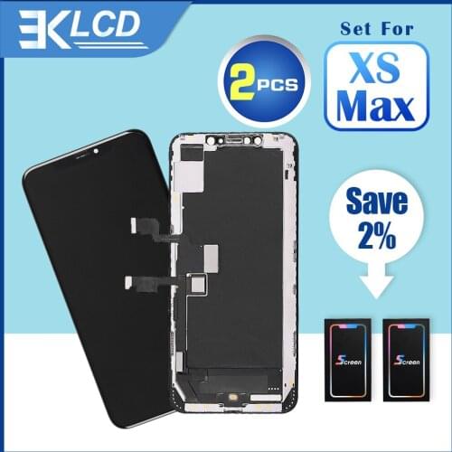 2PCS/LOT Premium Quality incell LCD For iPhone XS MAX Screen OLED Display OEM Replacement With 3D Touch True Tone No Dead Pixel