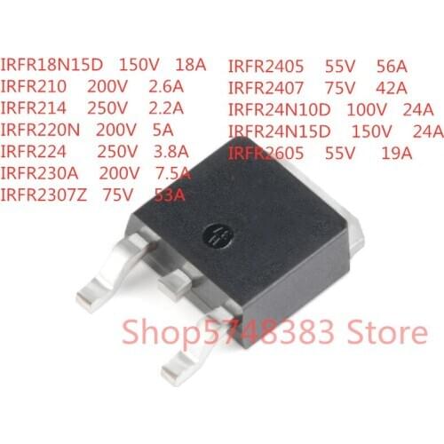 10PCS/LOT IRFR18N15D IRFR210 IRFR214 IRFR220N IRFR224 IRFR230A IRFR2307Z IRFR2405 IRFR2407 IRFR24N10D IRFR24N15D IRFR2605 TO-220