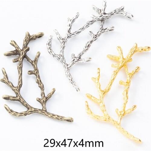 10pcs Metal Tree Branch Charms Pendants for DIY Necklaces Bracelets Brooches Jewelry Findings Craft Jewelry Making Wholesale