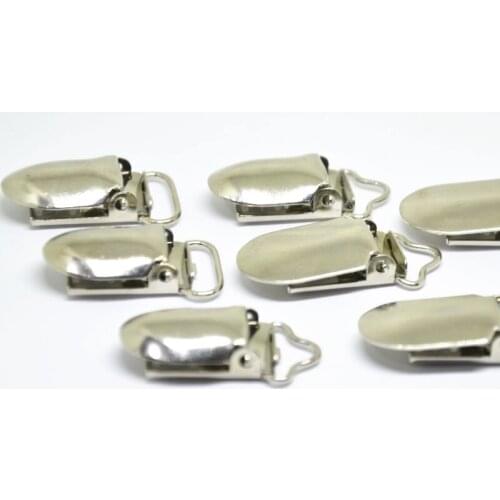 15 mm Metal Paci Pacifier Suspender Clips Holders for Craft Project Baby Strap Chain Hooks 50PCS/LOT