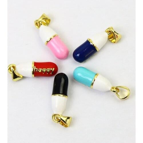 20 Pcs Capsule pendant mix color Jewelry Pendant Jewelry Accessories Jewelry pendant Gift 7419