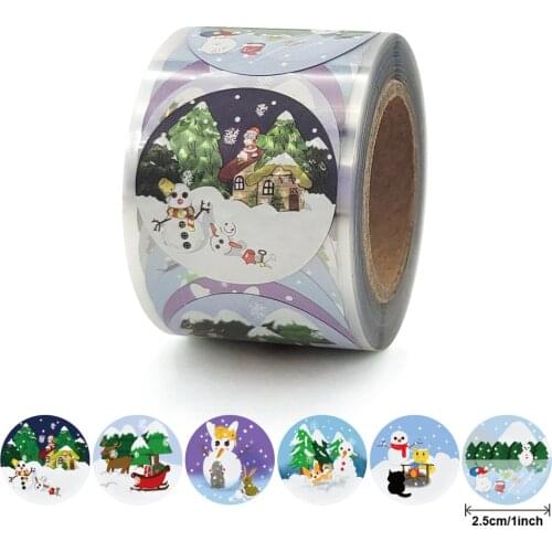 250pcs Merry Christmas Stickers Animals Snowman Christmas tree Decorative Stickers Santa Sealing Stickers Party Supplies