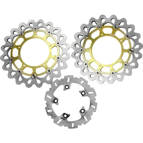 3Pcs Motorbike Front Rear Brake Disc Rotors Set For Yamaha YZF R1 YZF-R1 2004 2005 2006 Floating Disks 2Pcs Front + 1PCS Rear