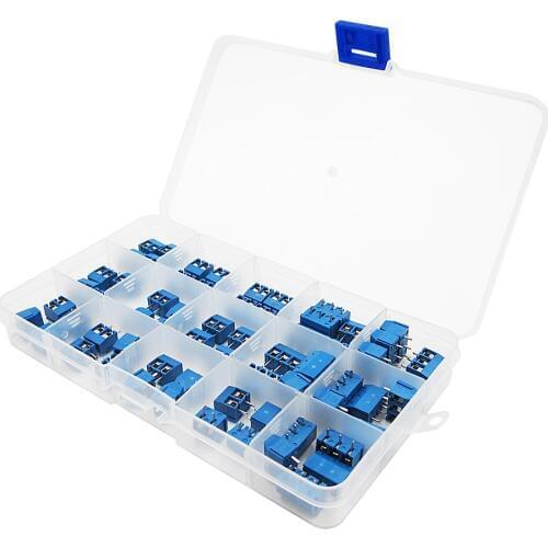 40pcs 5.0mm-2pin + 25pcs 5.0mm-3pin (KF301) "+" Screw 5.0mm Straight Pin PCB Screw Terminal Block Connector 4/5/6 pin Wholesale