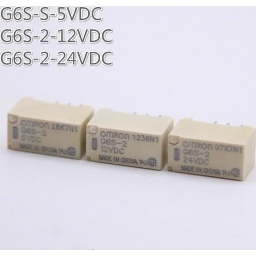 5pcs New Relay G6s-s-5vdc G6s-2-12vdc G6s-2-24vdc Two Open Two Closed 8a2 Foot