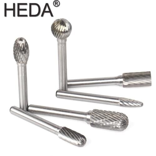 6Pcs/Set Wood Carving Milling Cutter Engraving Heads Hand Tools Kits Tungsten Carbide Burr Bit Rotary Files For Grinding Metal