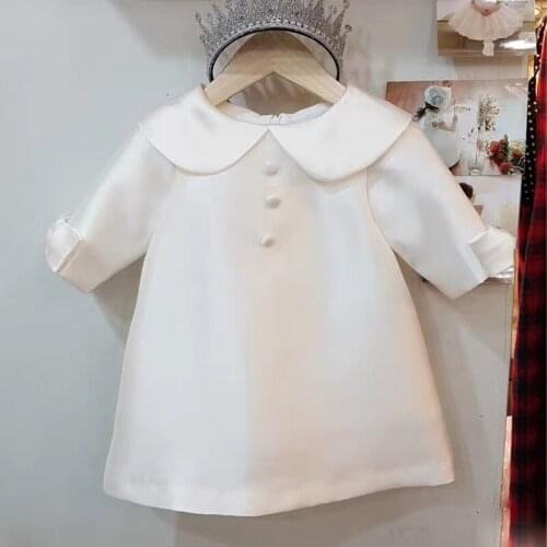 Baby Girl White Princess Dress 2021 New Infant Newborn Girl Baptism Wedding Party Ball Gown Children Elegant Birthday Vestido