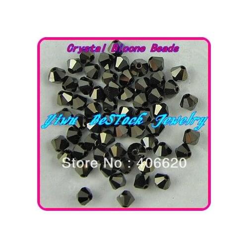 Free Shipping, 288pcs/Lot 6mm jet nut color Chinese Top Quality Crystal Bicone Beads